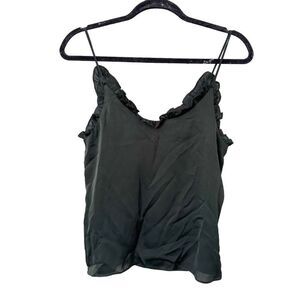 WAVERLY GREY Jenna Ruffled Tank in Dark Green‎ NWT Sz S